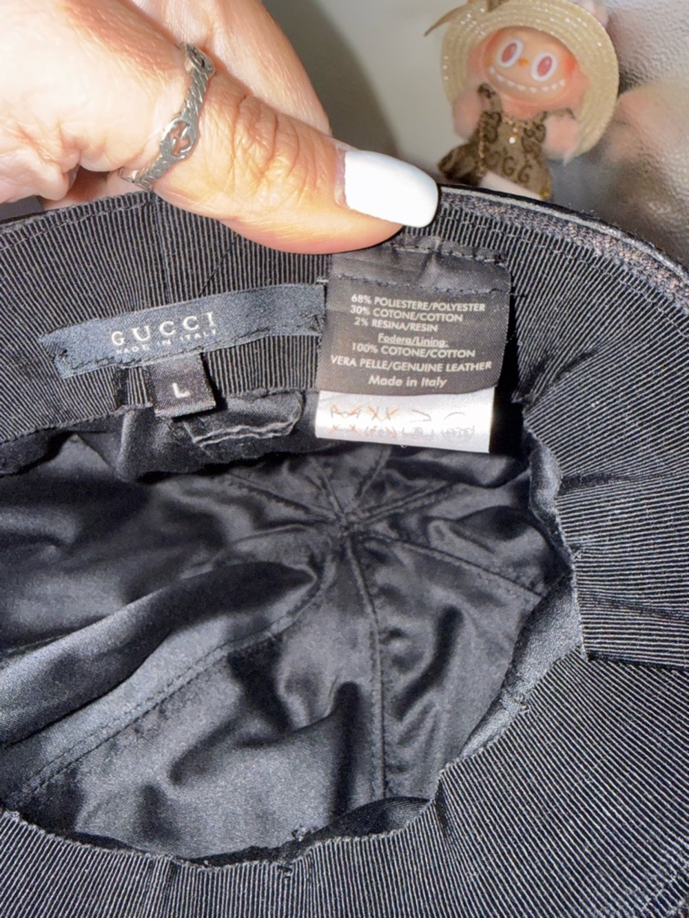 Gucci Black Logo Cotton-Blend Cap - Picture 5 of 5